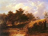Landscape with figure resting beside a pond by Joseph Thors